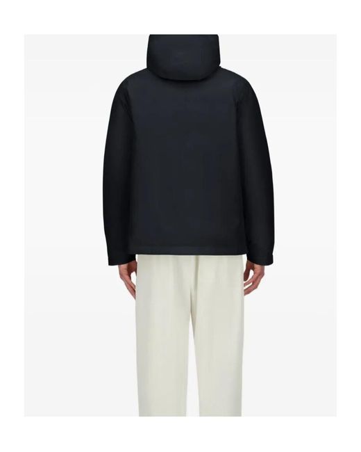 Herno Blue Hooded Zip-Up Jacket for men
