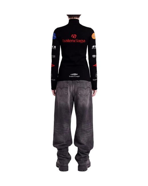 Balenciaga Black Solidcolor Knit Turtleneck Longsleeve Top