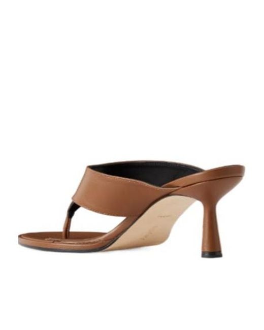 Aeyde Brown Leather Thong Sandals