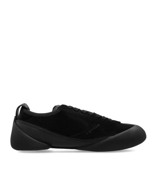 McQueen Black Round-Toe Low-Top Sneakers