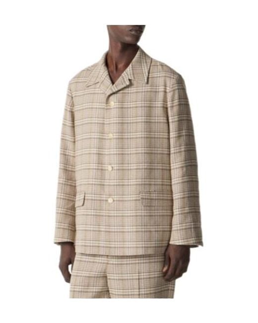 Auralee Natural Plaid Coat for men