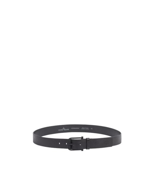 Stone Island White Belt With Textured Buckle for men
