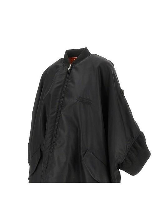 MM6 by Maison Margiela Black Zip-Front Logo Cape