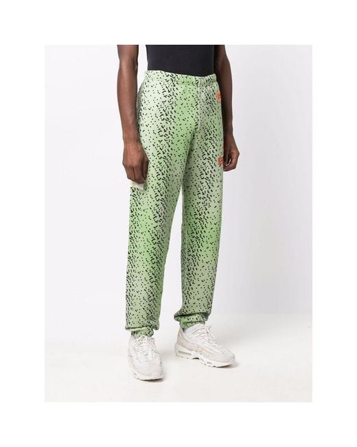 Heron Preston Green Printed Sweatpants for men