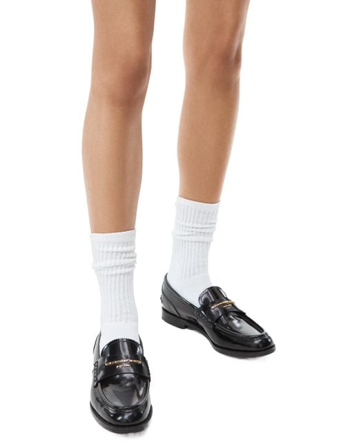 Alexander Wang Black Carter Logo Loafers