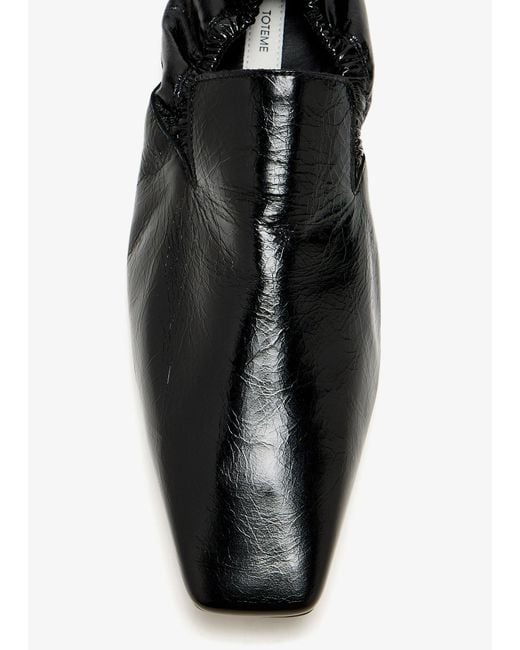 Totême Black Leather Loafers