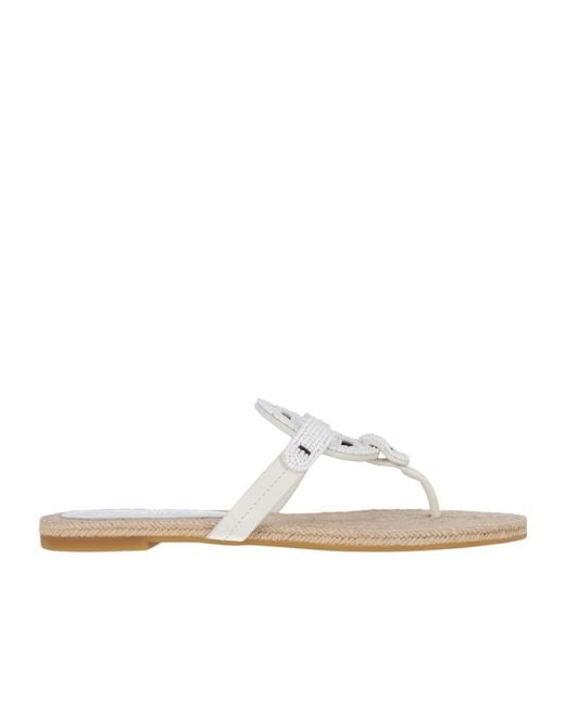 Tory Burch White Flat Flip-Flops