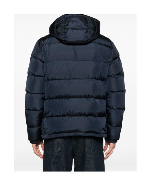 Aspesi Blue Hooded Zip Padded Jacket for men