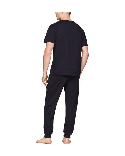 Tommy Hilfiger Blue Cotton Panel T-Shirt for men