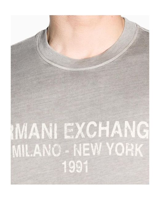 ARMANI EXCHANGE White Logo-Print Crew-Neck T-Shirt for men