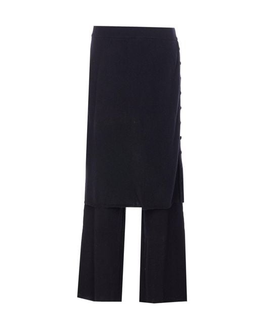 Lisa Yang Blue Double-Layered Pants