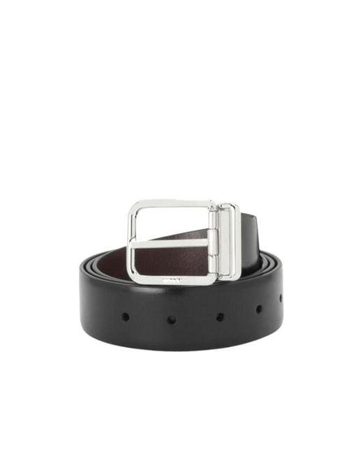 Prada Black Leather Buckle Belt for men