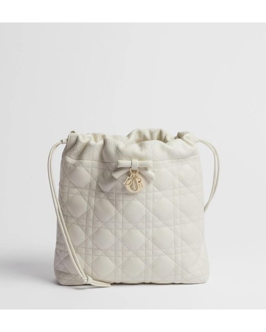 Dior White Aable Mini Bucket Bag