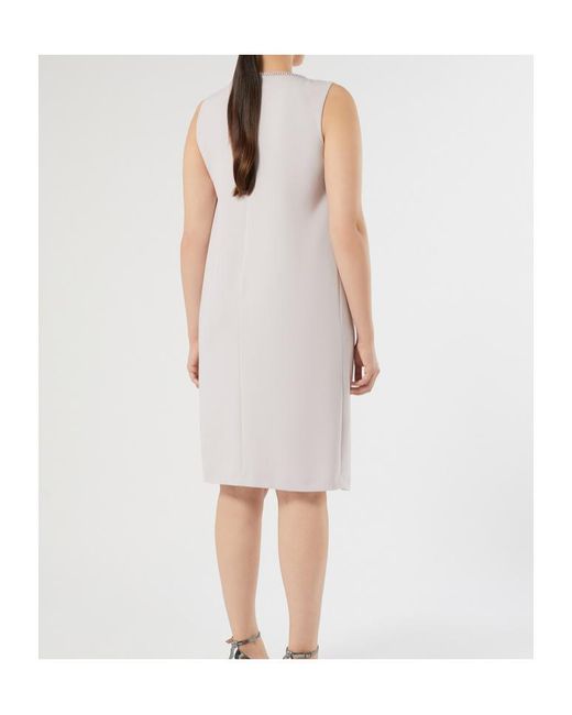 Marina Rinaldi White Embroidered Cady Dress