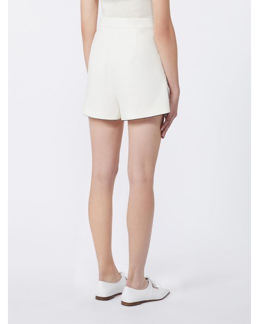Max Mara White Double-Faced Cotton Canvas Shorts