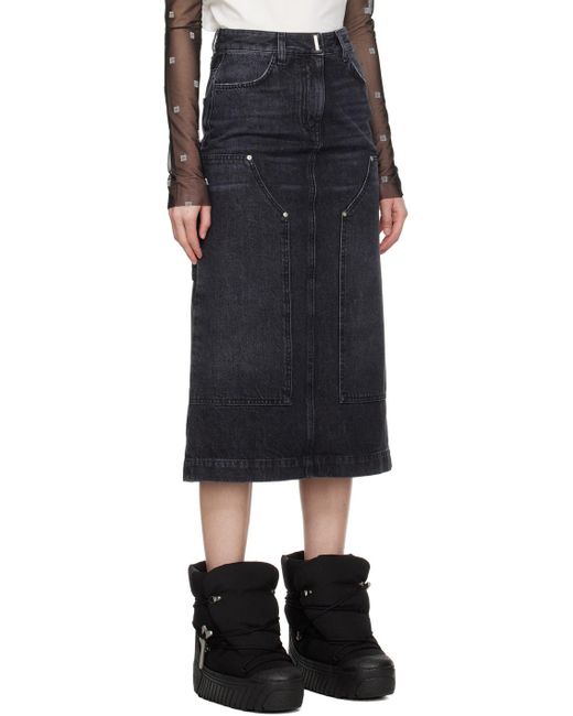 Givenchy Blue Denim Midi Skirt