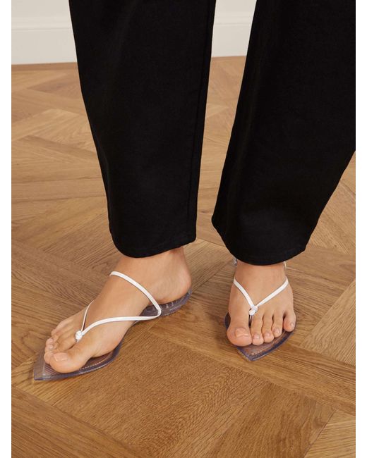 Alaïa White Invisible Jelly Flat Sandals