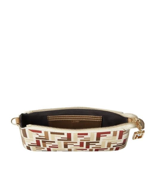 Fendi Natural Baguette Ff Printed Pouch