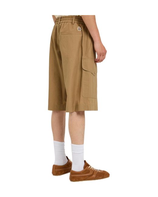 Moncler Natural Cotton Cargo Shorts for men