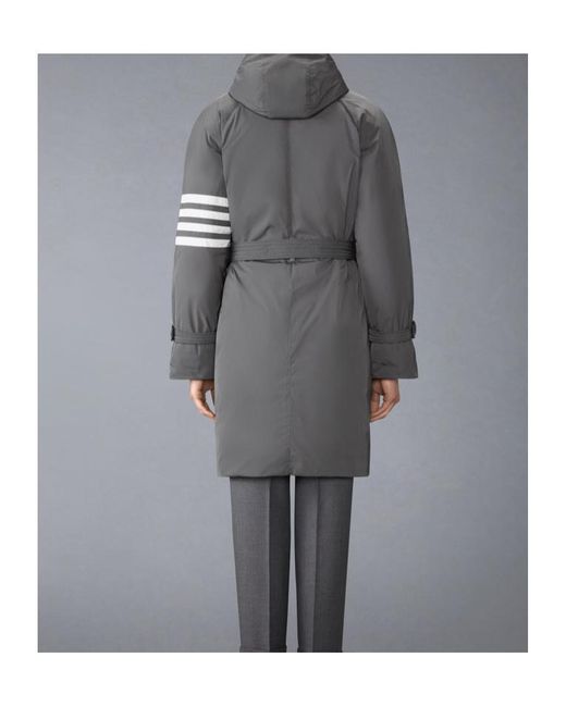 Thom Browne Gray Twill-Bar Parka for men