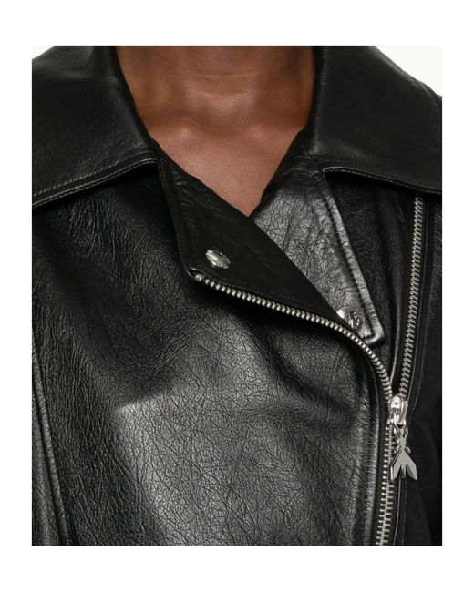Patrizia Pepe Black Belted Zip-Up Biker Jacket
