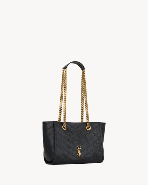 Saint Laurent Black Niki Logo Plaque Shoulder Bag