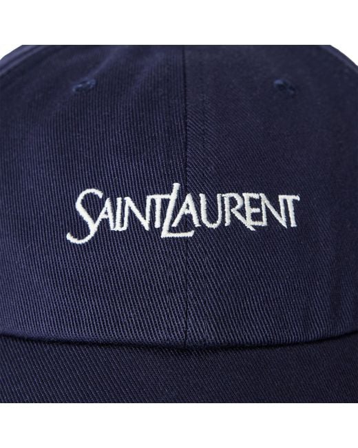 Saint Laurent Blue Corduroy Baseball Cap for men