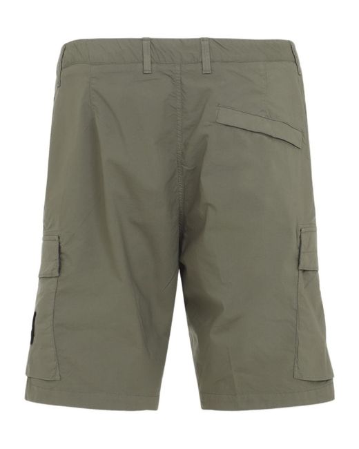 Stone Island Green Button Shorts for men