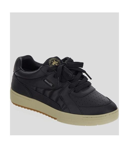 Palm Angels Blue University Quilted Leather Sneakers for men