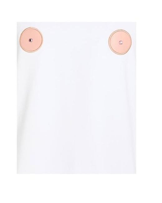 DIESEL White Solid-Color T-Shirt