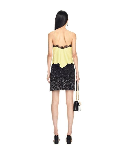 Off-White c/o Virgil Abloh Yellow Leather Lace-Detail Top