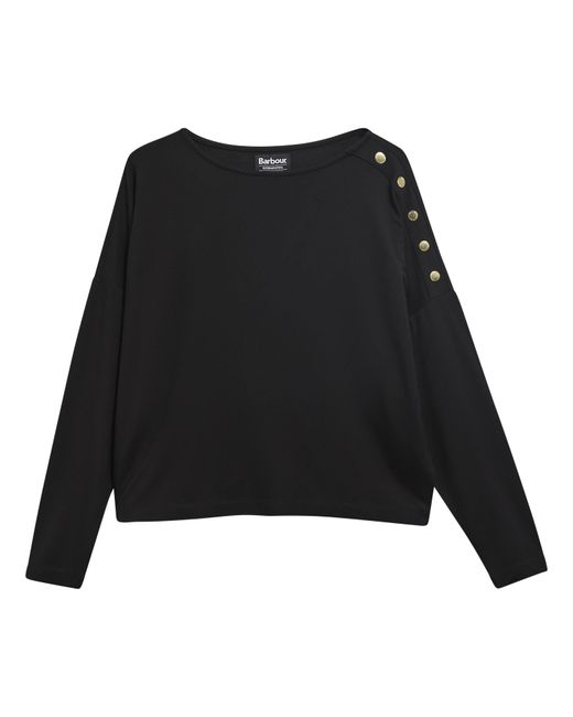Barbour Black Button-Up Knit Top