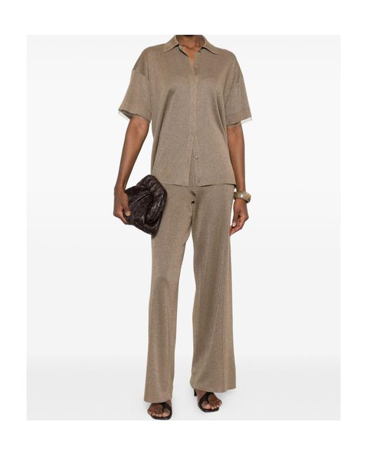 Fabiana Filippi Natural Polo Collar T-Shirt
