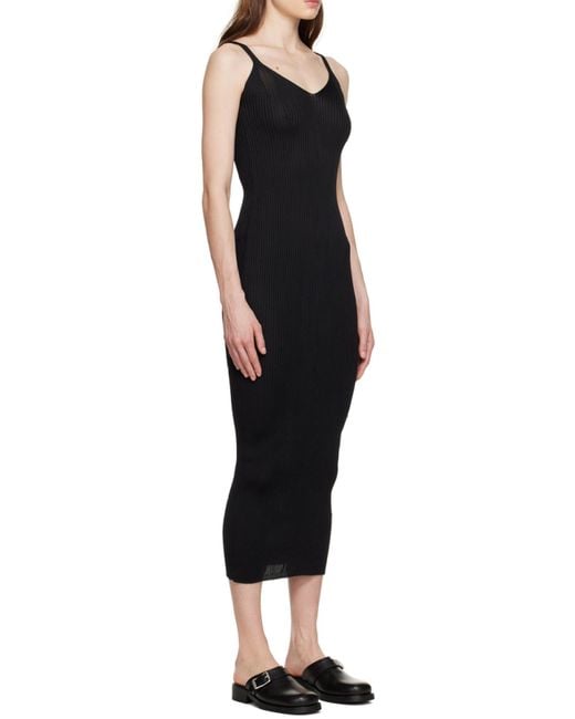 Our Legacy Black V-Neck Ribbed-Knit Sleeveless Dress