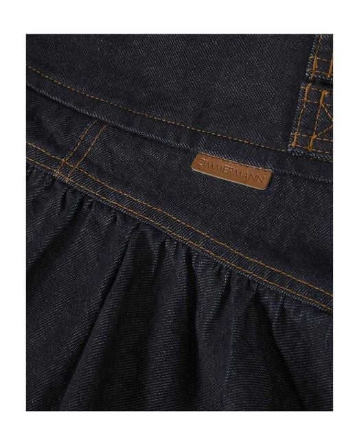 Zimmermann Blue Zim Denim Cargo Mini Skirt Night Sky
