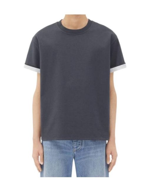 Bottega Veneta Blue Crewneck Short-Sleeved T-Shirt for men