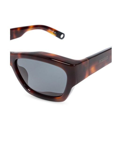 Jacquemus White Logo Sunglasses for men