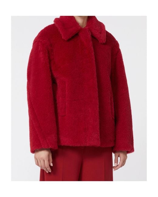 Max Mara Red Tritone Long-Sleeved Jacket