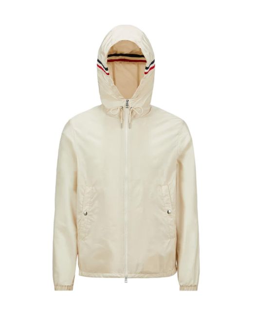 Moncler Men's Natural Grimpeurs Logo Patch Hooded Jacket
