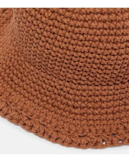 Magda Butrym Brown Crochet Cotton Bucket Hat