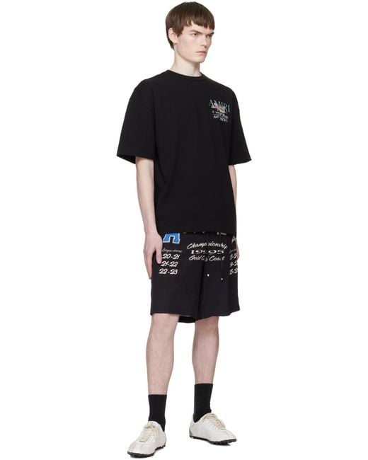 Amiri Black Varsity Patch Shorts for men