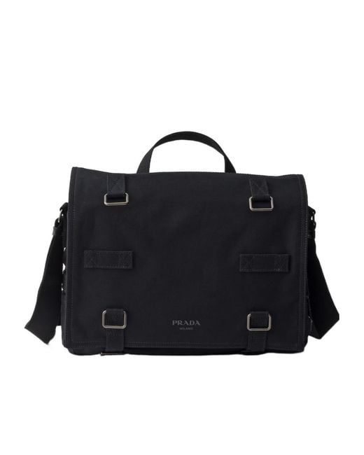 Prada Black Canvas Shoulder Bag for men