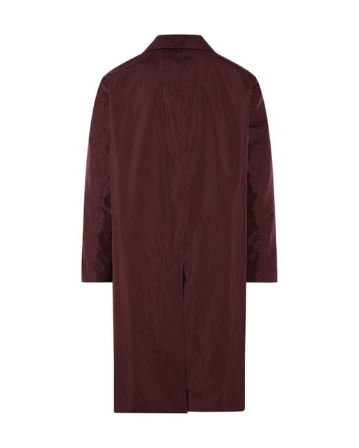 Jil Sander Red Single-Breasted Long-Sleeved Overcoat for men
