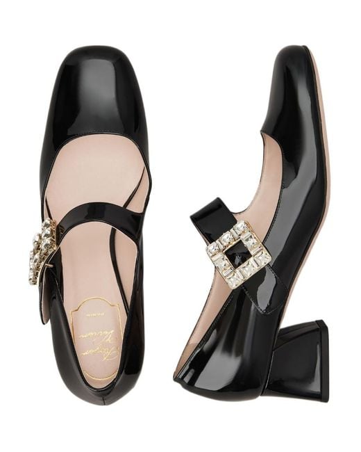 Roger Vivier Black Très Vivier Embellished Buckle Babies Pumps