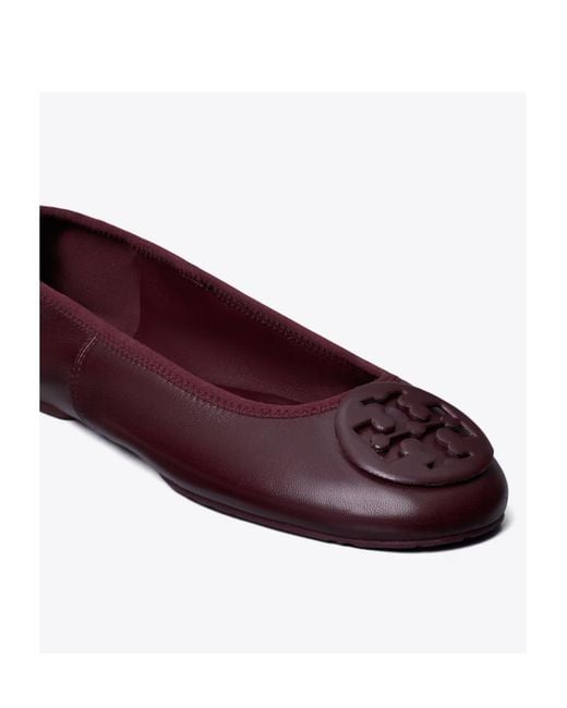 Tory Burch Brown Logo Medallion Ballet Flats