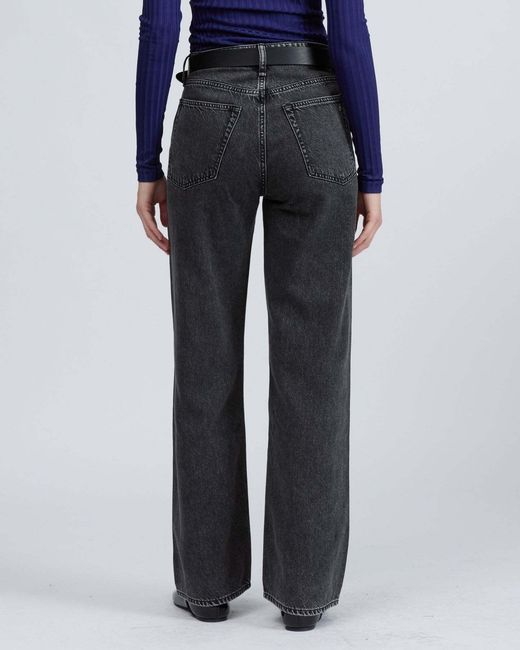 Rag & Bone Blue Faded-Effect Wide-Leg Jeans