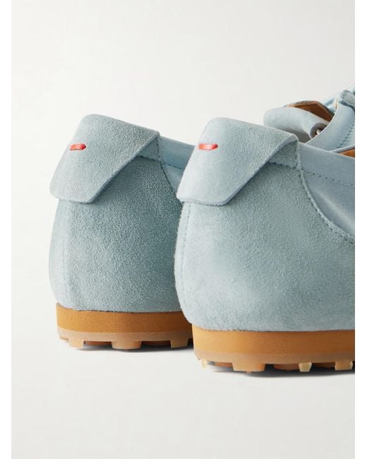 Aeyde Blue Solid Color Suede And Satin Sneakers