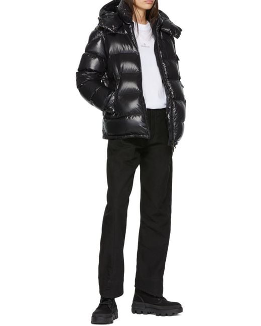 Moncler Black Maire Logo Patch Quilted Jacket