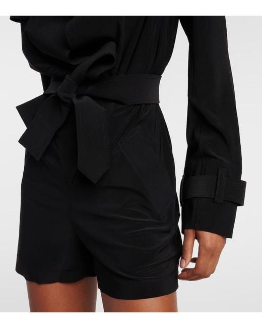 Norma Kamali Black Jersey Playsuit