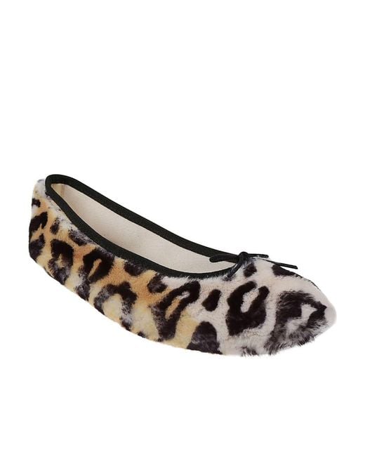 Repetto Brown Animal Print Ballet Flats